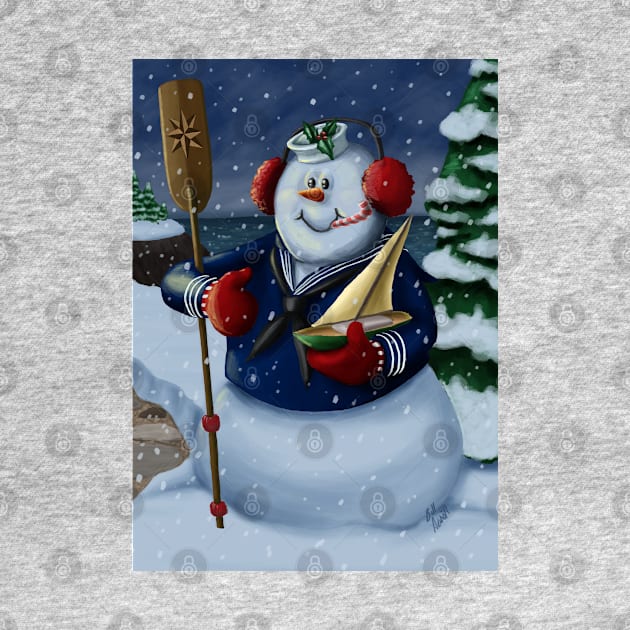 Navy Sailor Snowman by abbottcartoons